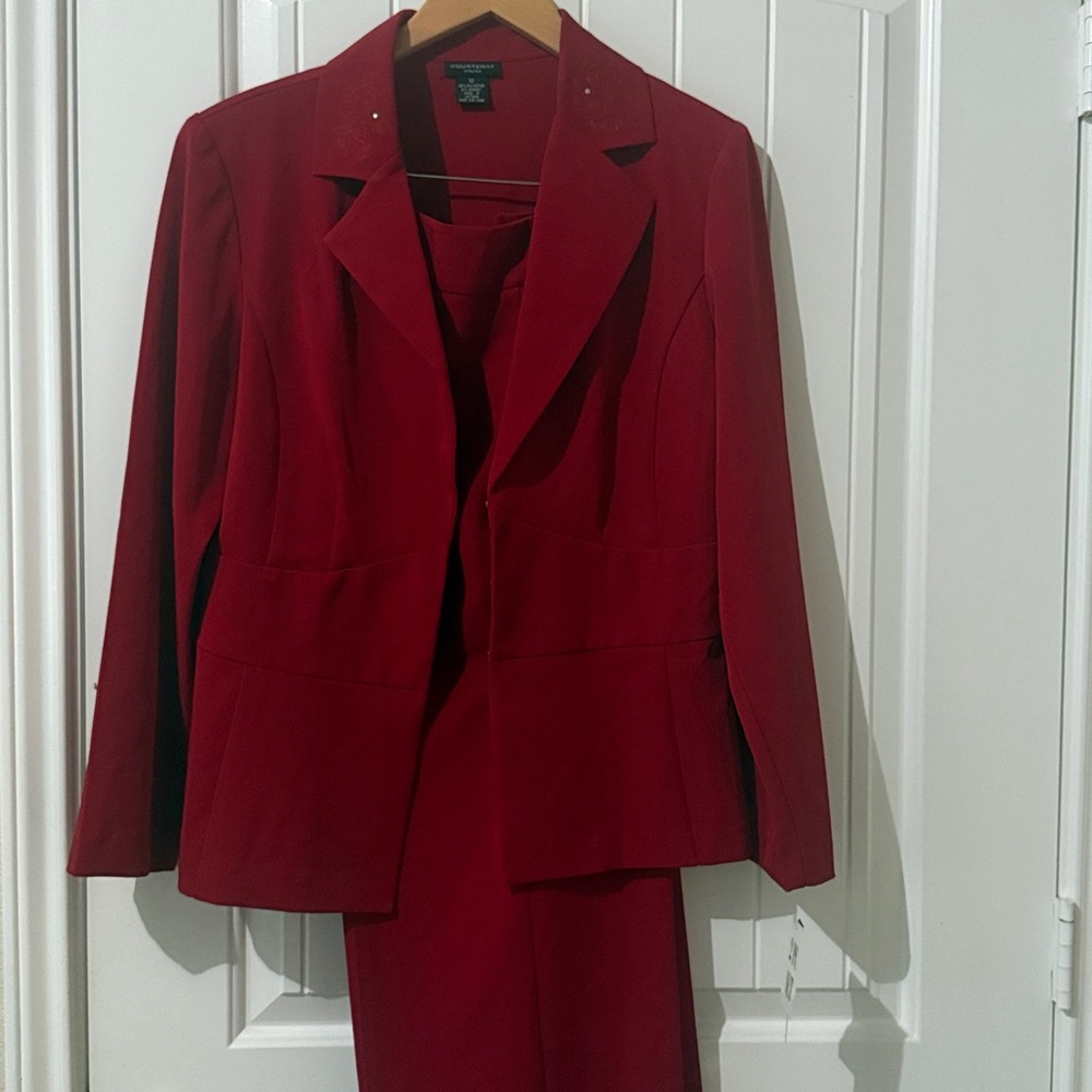 Courtenay Deep Red Women's Pantsuit